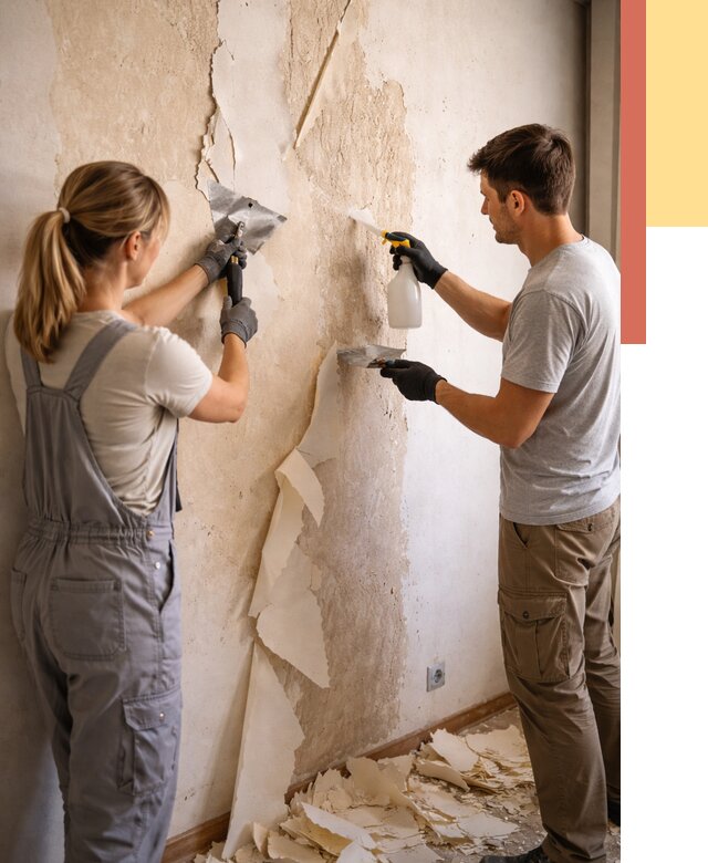 Снятие старых обоев в Дивногорске от 5308 руб. под ключ недорого | ОТДЕЛОЧНИК-Двн