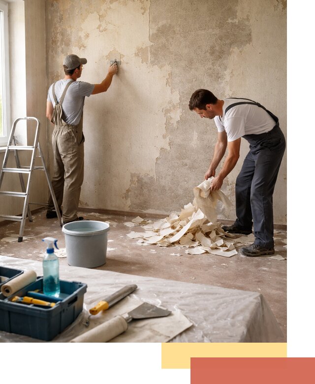 Снятие старых обоев в Дивногорске быстро и качественно