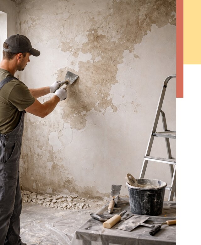 Снятие старой шпаклевки в Дивногорске от 1870 руб. — быстро и недорого | ОТДЕЛОЧНИК-Двн