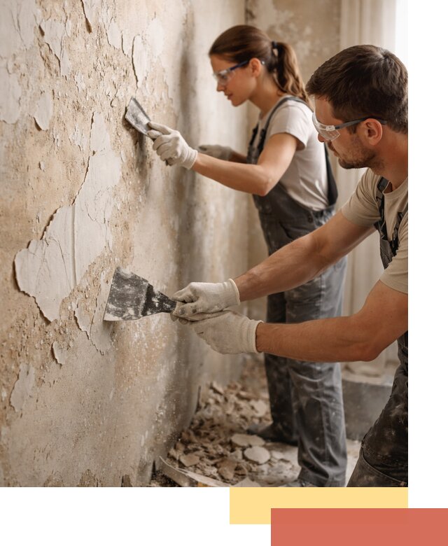 Снятие старой шпаклевки и подготовка поверхностей в Дивногорске