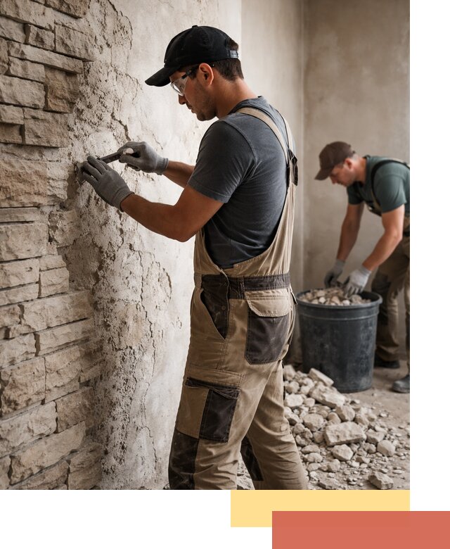 Демонтаж декоративного камня в Дивногорске профессионально и безопасно