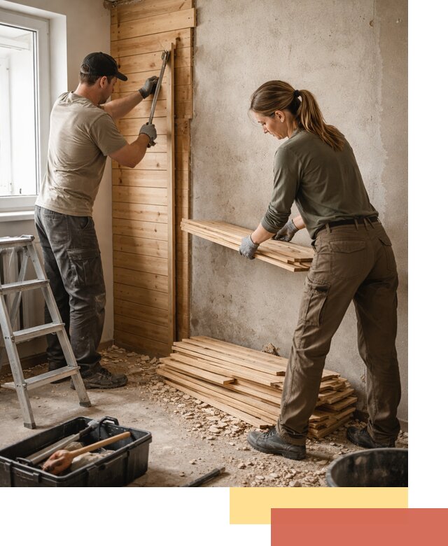 Демонтаж вагонки со стен в Дивногорске — профессиональный демонтаж