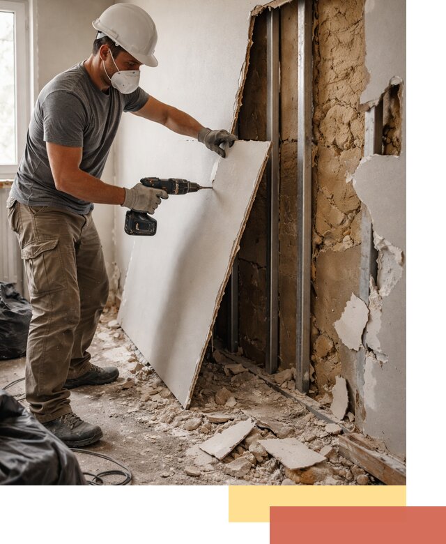 Демонтаж гипсокартона со стен в Дивногорске качественно и быстро