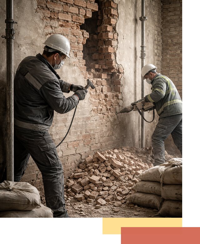 Демонтаж кирпичных стен в Дивногорске быстро и безопасно