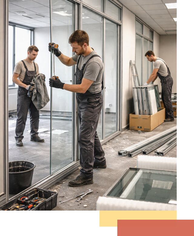 Демонтаж стеклянных перегородок в Дивногорске быстро и безопасно