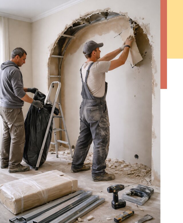 Демонтаж арки из гипсокартона в Дивногорске от 3539 руб. — услуги под ключ | ОТДЕЛОЧНИК-Двн