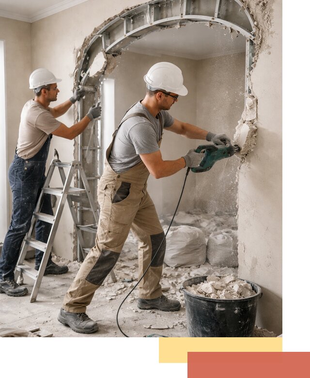 Демонтаж гипсокартонной арки в Дивногорске быстро и аккуратно