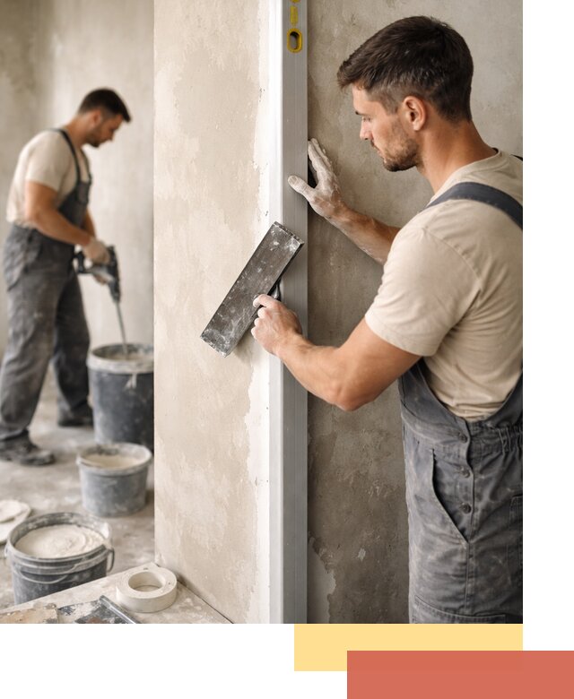 Выведение углов стен в Дивногорске: монтаж и оштукатуривание