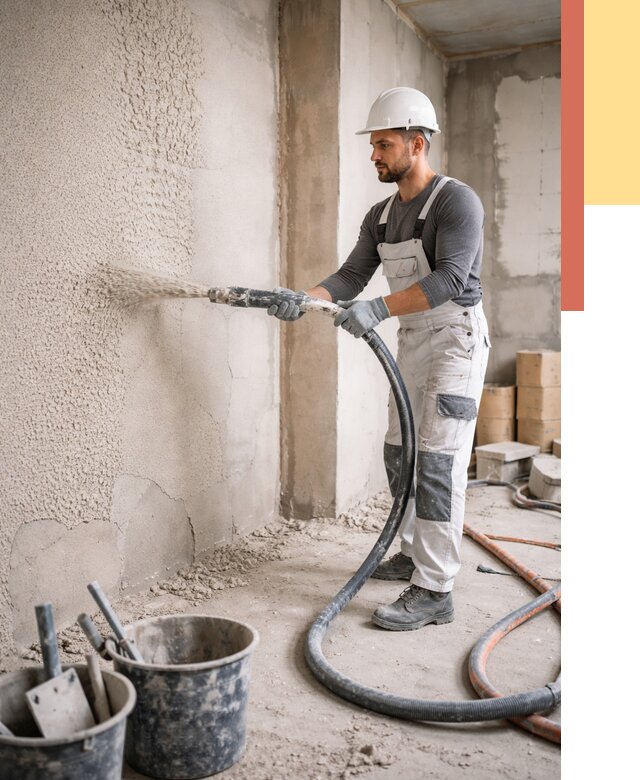 Машинная штукатурка стен в Дивногорске под ключ от 6572 руб./м2 | ОТДЕЛОЧНИК-Двн