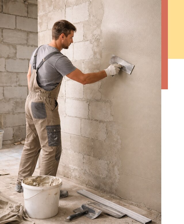 Штукатурка стен из газобетона в Дивногорске от 2123 руб./м2 — быстро и недорого | ОТДЕЛОЧНИК-Двн