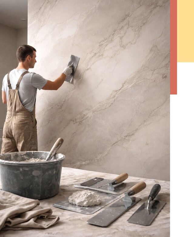 Декоративная штукатурка под мрамор в Дивногорске от 2831 руб./м² — быстро и недорого | ОТДЕЛОЧНИК-Двн