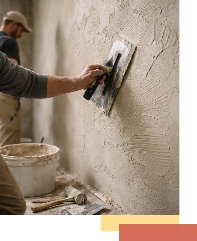 Фактурная штукатурка стен в Дивногорске — монтаж, отделка, реставрация