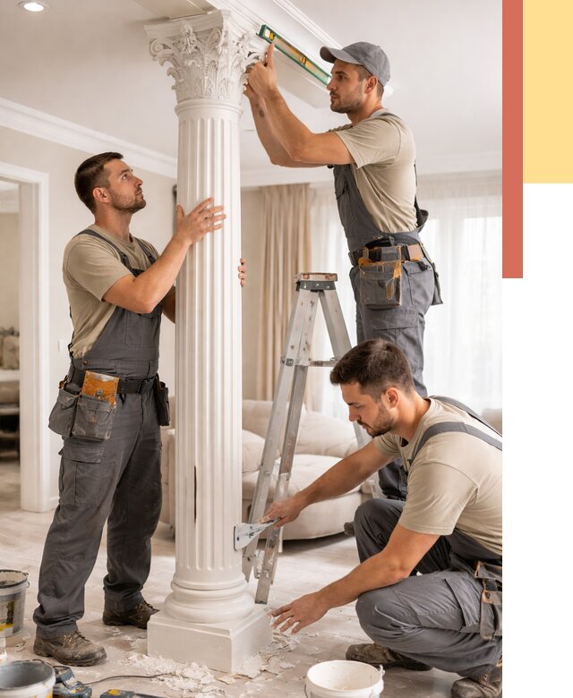 Установка декоративных колонн в Дивногорске от 12132 руб. под ключ | ОТДЕЛОЧНИК-Двн