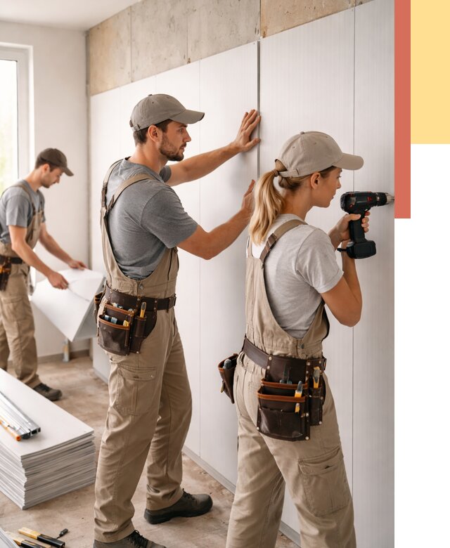 Монтаж ПВХ панелей на стены в Дивногорске от 455 руб/м2 — быстро и недорого | ОТДЕЛОЧНИК-Двн