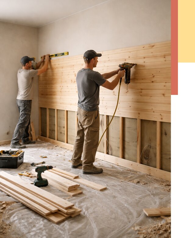 Монтаж деревянной вагонки на стены в Дивногорске от 7583 руб. | Услуги монтажа вагонки | ОТДЕЛОЧНИК-Двн