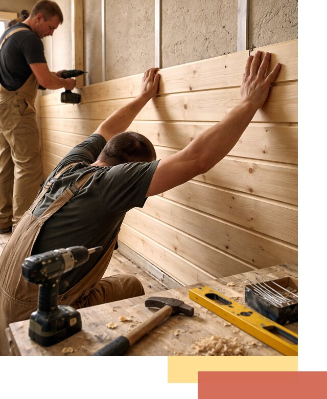 Монтаж деревянной вагонки на стены в Дивногорске быстро и качественно