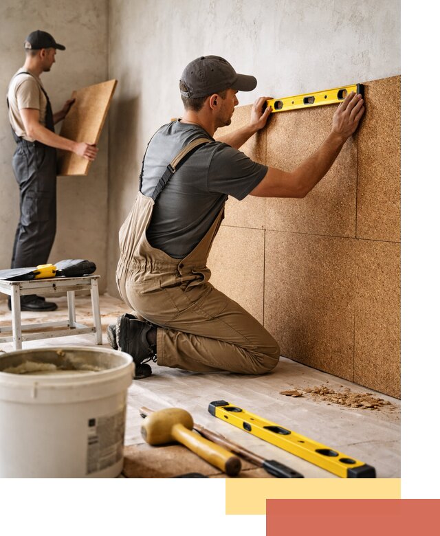 Монтаж пробковых панелей на стены в Дивногорске быстро и качественно