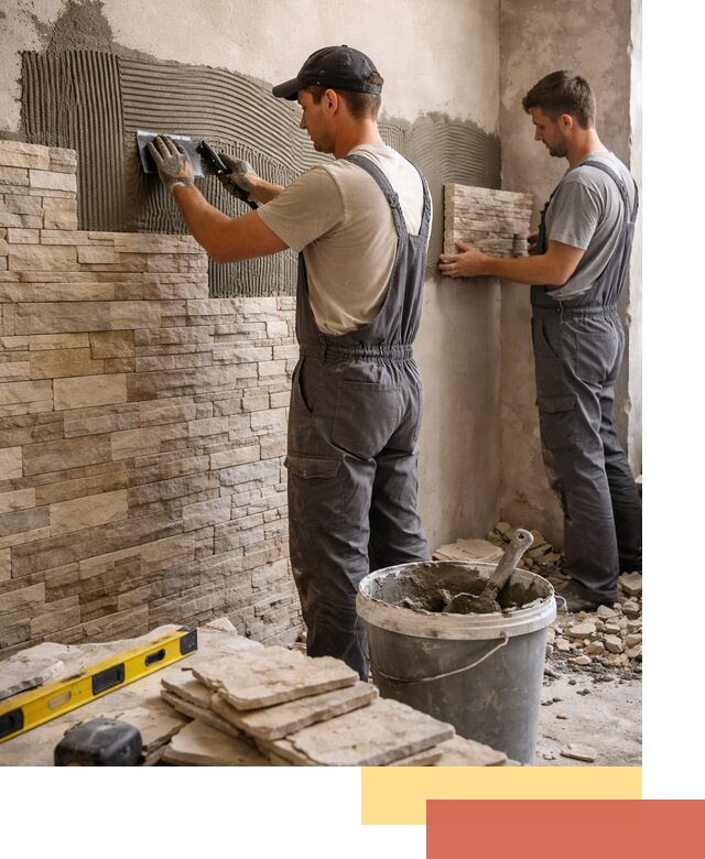 Монтаж искусственного камня в Дивногорске — облицовка стен и фасадов