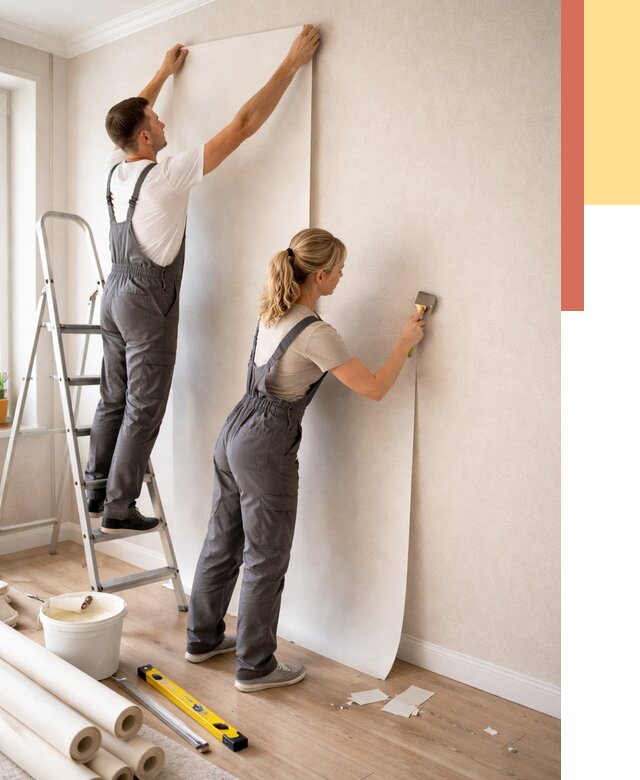 Поклейка флизелиновых обоев в Дивногорске от 6066 руб. | Быстро и недорого — ОТДЕЛОЧНИК-Двн