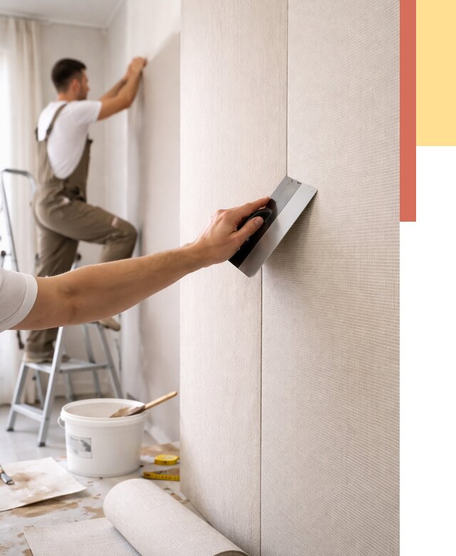 Поклейка текстильных обоев в Дивногорске от 4550 руб. под ключ | ОТДЕЛОЧНИК-Двн