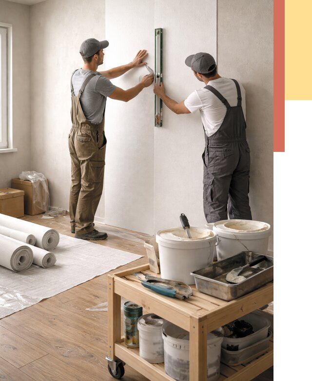 Поклейка стеклообоев в Дивногорске от 6572 руб. за м2 — быстро и недорого | ОТДЕЛОЧНИК-Двн