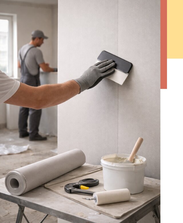 Поклейка обоев под покраску в Дивногорске от 3539 руб. за м2 | ОТДЕЛОЧНИК-Двн