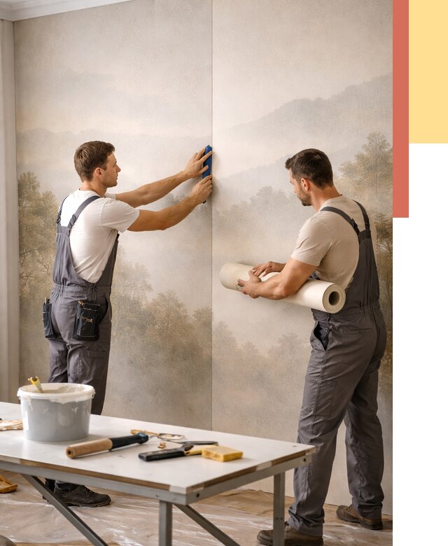 Поклейка фотообоев в Дивногорске от 8594 руб/м² — быстро и недорого | ОТДЕЛОЧНИК-Двн