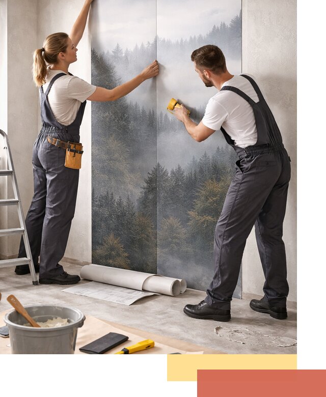 Поклейка фотообоев профессионально в Дивногорске под ключ