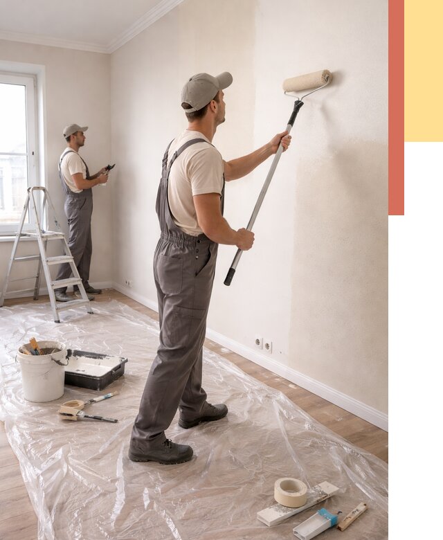 Покраска стен акриловой краской в Дивногорске от 3539 руб./м² — быстро и недорого | ОТДЕЛОЧНИК-Двн