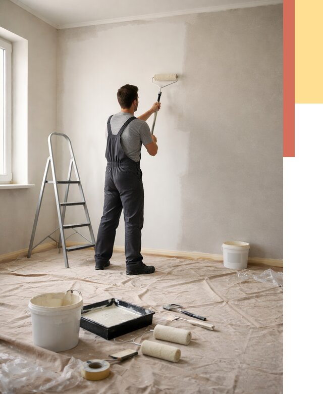 Покраска стен моющейся краской в Дивногорске от 354 руб./м² — быстро и недорого | ОТДЕЛОЧНИК-Двн