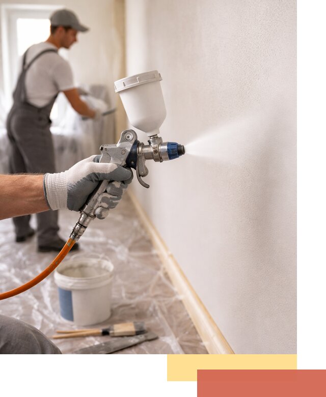 Покраска стен краскопультом в Дивногорске быстро и качественно