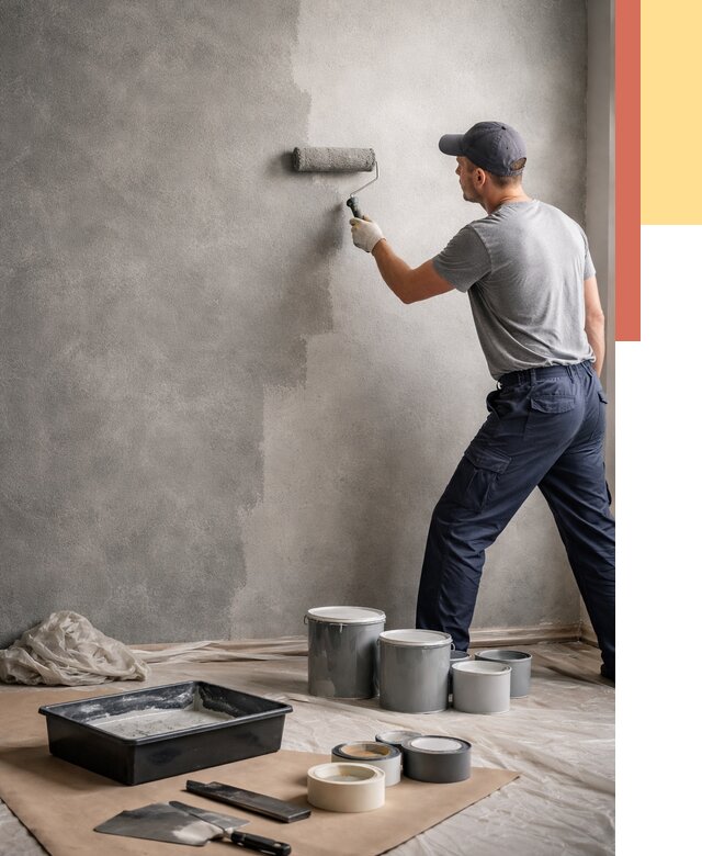 Покраска стен под бетон в Дивногорске от 657 руб. за м2 — быстро и недорого | ОТДЕЛОЧНИК-Двн