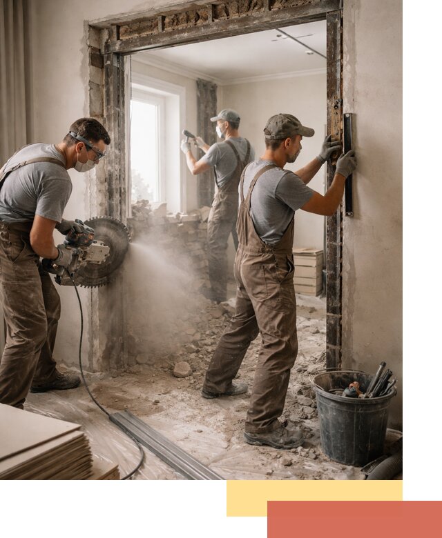 Расширение дверного проема под установку новой двери в Дивногорске