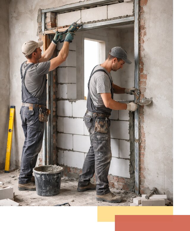 Закладка дверного проема под ключ в Дивногорске: демонтаж, монтаж, отделка