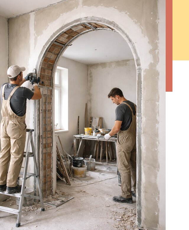 Устройство арочного проема в Дивногорске от 9605 руб. под ключ — быстро и недорого | ОТДЕЛОЧНИК-Двн