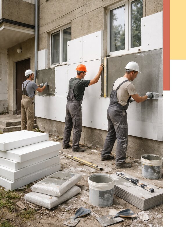 Утепление стен пенопластом в Дивногорске от 1769 руб. — недорого и под ключ | ОТДЕЛОЧНИК-Двн