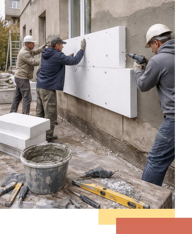 Утепление наружных стен пенопластом в Дивногорске