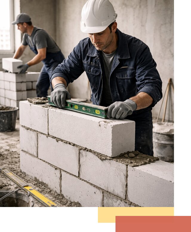 Кладка перегородок из пеноблока под ключ в Дивногорске