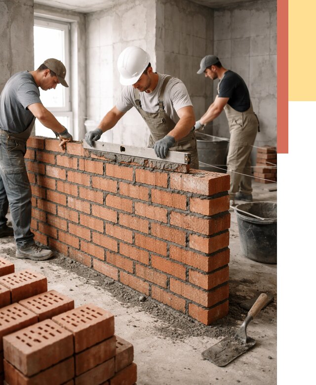 Кладка перегородок из кирпича в Дивногорске от 3539 руб. за м² | ОТДЕЛОЧНИК-Двн