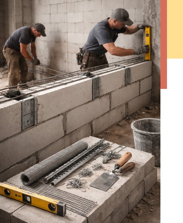 Армирование кладки перегородок в Дивногорске от 758 руб. под ключ | ОТДЕЛОЧНИК-Двн