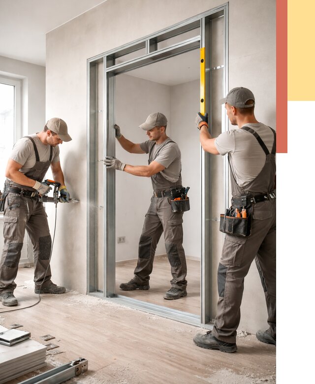 Устройство дверного проема в перегородке в Дивногорске от 4550 руб. под ключ | ОТДЕЛОЧНИК-Двн