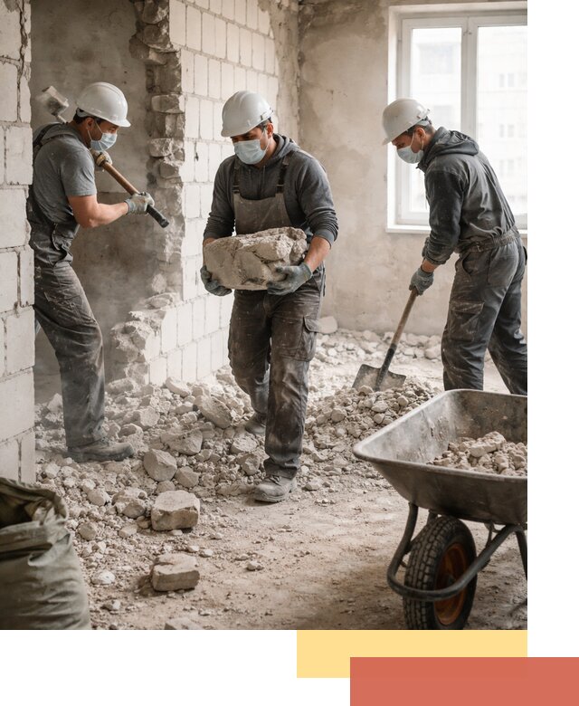 Демонтаж блочных перегородок в Дивногорске быстро и аккуратно