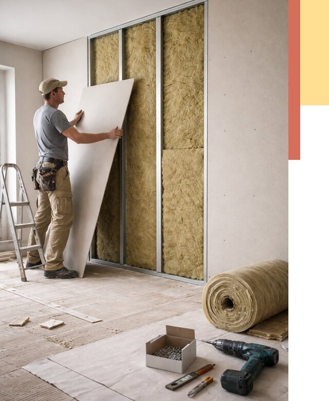 Перегородка из гипсокартона с шумоизоляцией в Дивногорске от 3154 руб. | ОТДЕЛОЧНИК-Двн