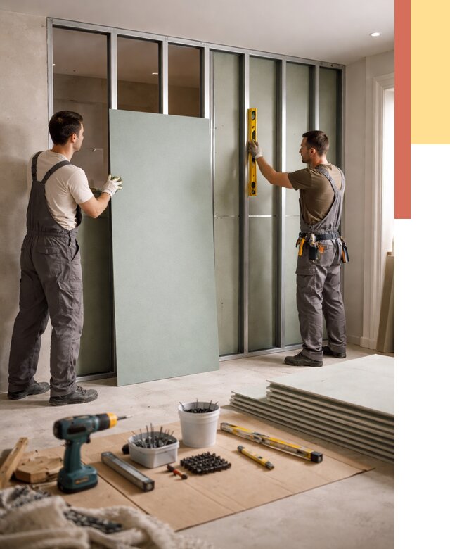 Перегородка из влагостойкого гипсокартона в Дивногорске от 4853 руб. — монтаж под ключ | ОТДЕЛОЧНИК-Двн