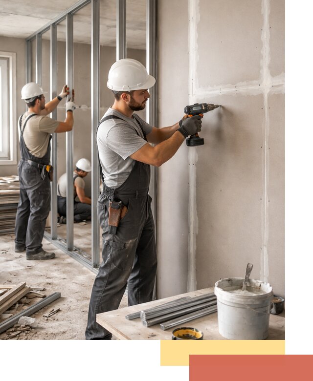 Перегородки из огнестойкого гипсокартона в Дивногорске под ключ