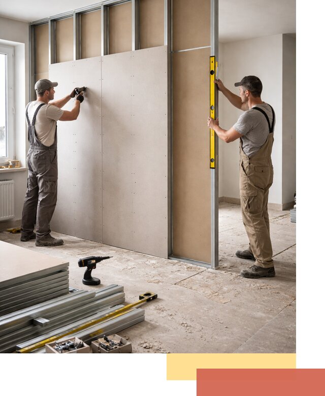 Зонирующая перегородка из гипсокартона под ключ в Дивногорске