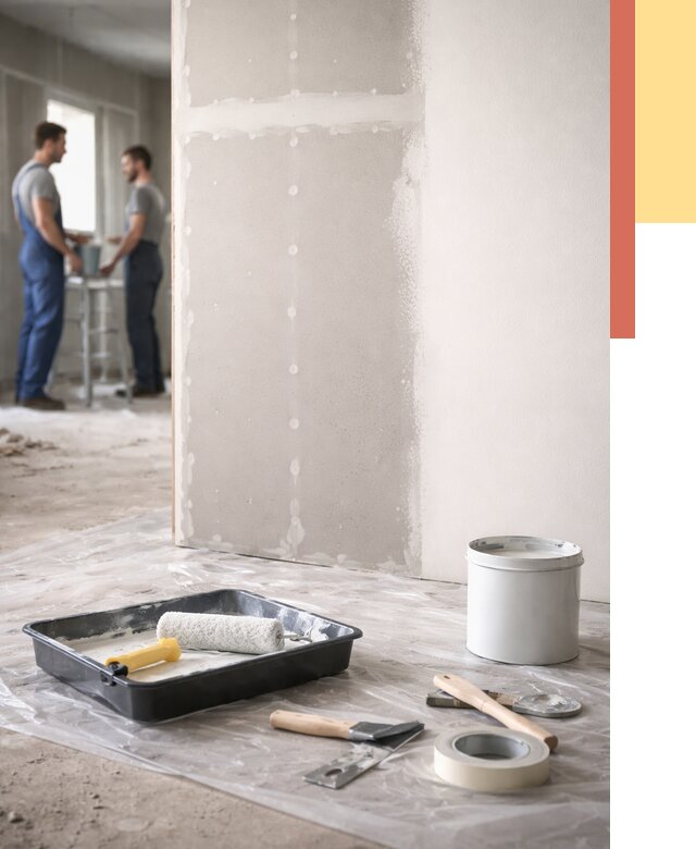 Покраска перегородок из гипсокартона в Дивногорске от 4550 руб. под ключ | ОТДЕЛОЧНИК-Двн