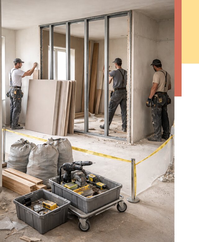 Перенос гипсокартонной перегородки в Дивногорске под ключ от 4550 руб. | Демонтаж и монтаж – ОТДЕЛОЧНИК-Двн