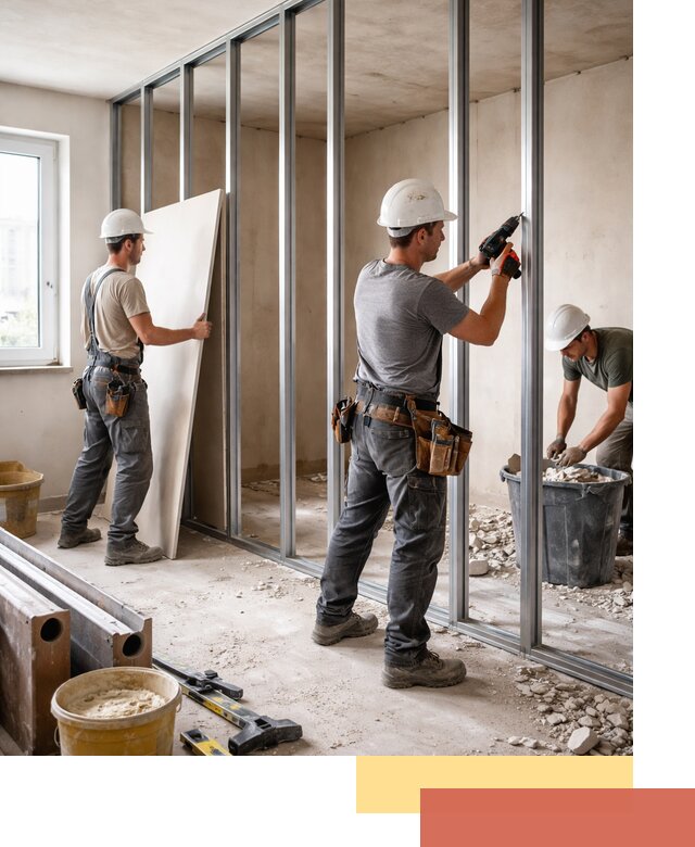 Перенос гипсокартонной перегородки в Дивногорске профессионально и быстро