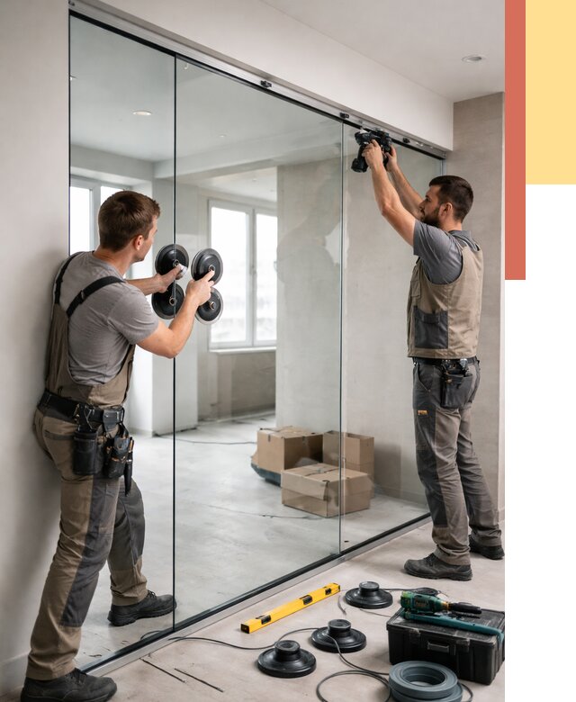 Монтаж стеклянных перегородок в Дивногорске от 6572 руб. | ОТДЕЛОЧНИК-Двн